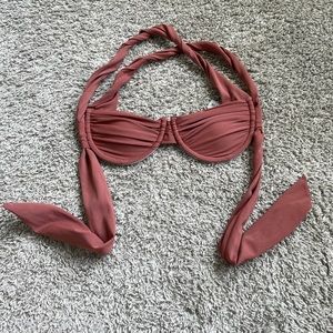 Underwire rusty rose strappy bikini top